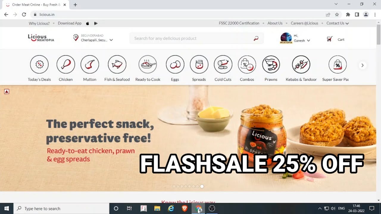 Licious FLASHSALE || 25% off & Chicken Free in Licious || I Buy Fish I Got Chicken Free in Licious