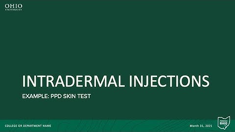 Administering an Intradermal Injection