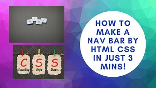How to make a Navigation bar using HTML and CSS in less than 5 mins !