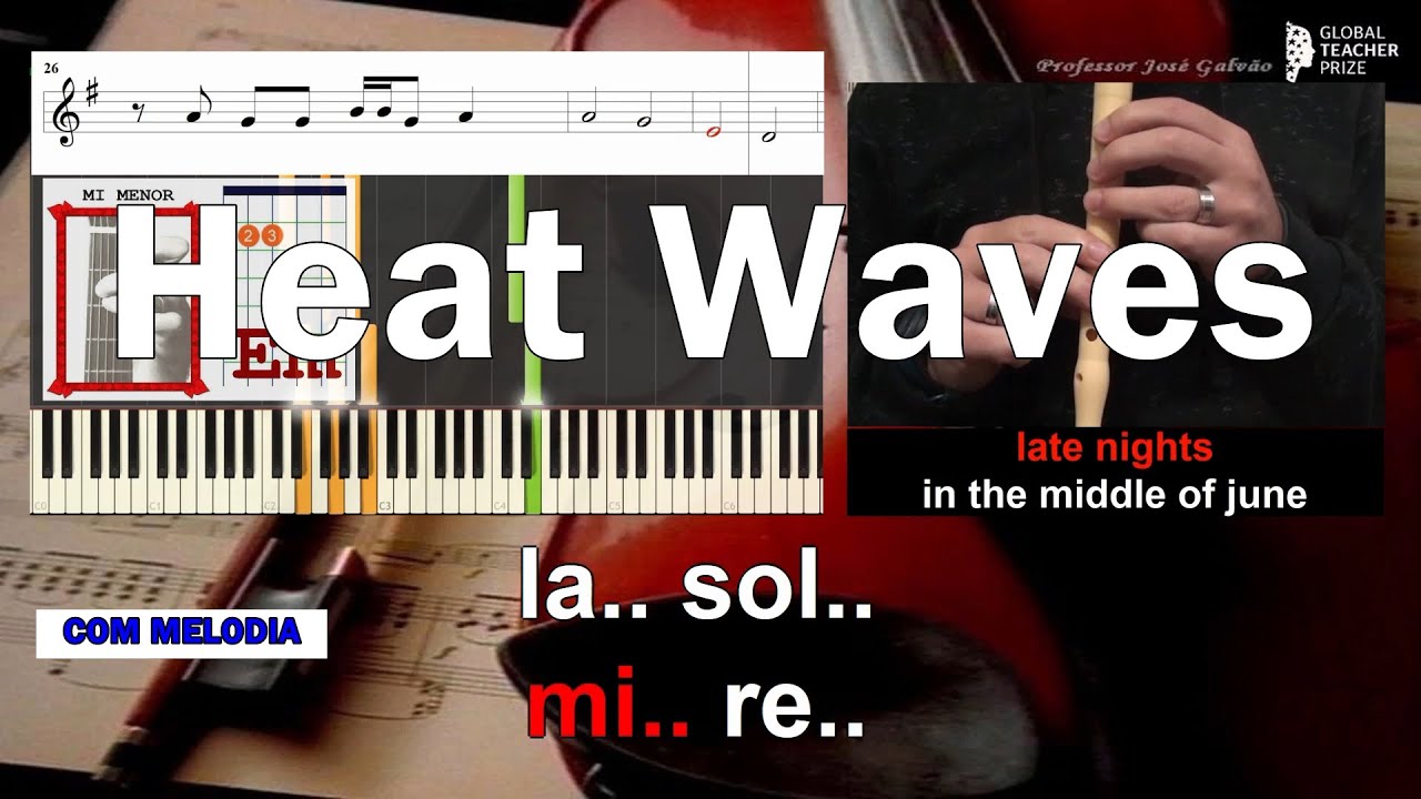 Heat waves Glass Animals Tutorial Guitar Chords Piano Cifra Flauta