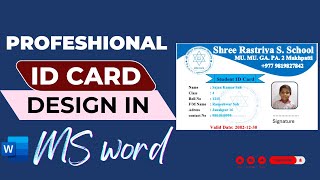 Professional Student ID Card Design Tutorial | विद्यार्थी परिचयपत्र बनाउने सजिलो तरिका। MS word