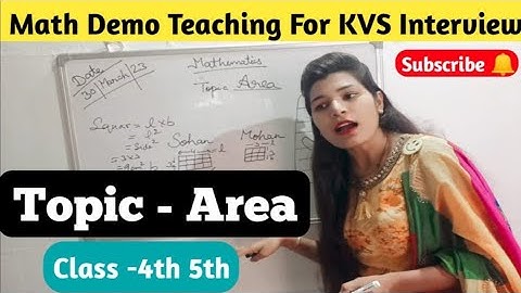 # kvs Maths demo||Topic-Area||Class-4th 5th||interview