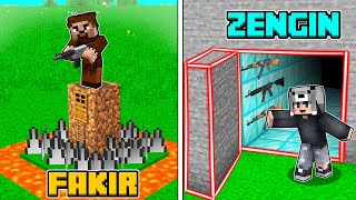 FAKİR KORUNAKLI EV VS ZENGİN KORUNAKLI EV - Minecraft