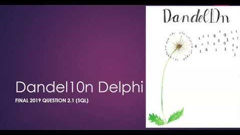 Final 2019 Question 2.1 - SQL