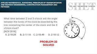 MSTC Refresher 32: Angle Between Hour and Minute Hand is Bisected (Clock Problem)