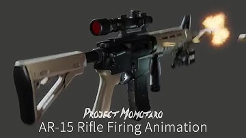 AR-15 Rifle Firing Animation by Blender Cycles Render