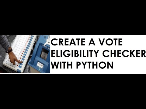 Create a Vote eligibility Checker using Python | Easy Python Tutorials | Programming | Python