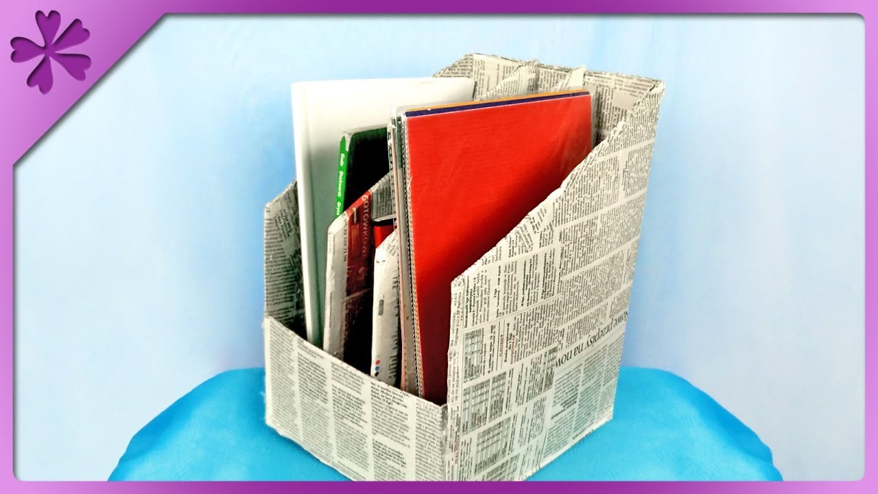 DIY How to make book organizer out of cardboard box (ENG ...