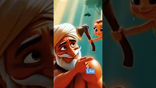 Honest Woodcutter Story in Hindi | Moral Story for Kids#shorts #ai #aivideo #woodworking