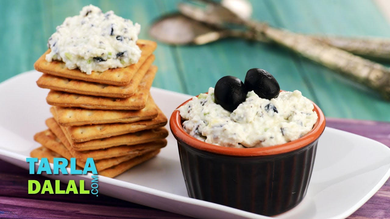 Olive Cream Cheese Dip by Tarla Dalal