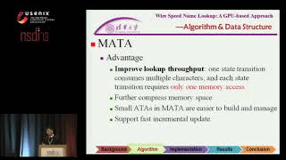 NSDI '13 - Wire Speed Name Lookup: A GPU-based Approach