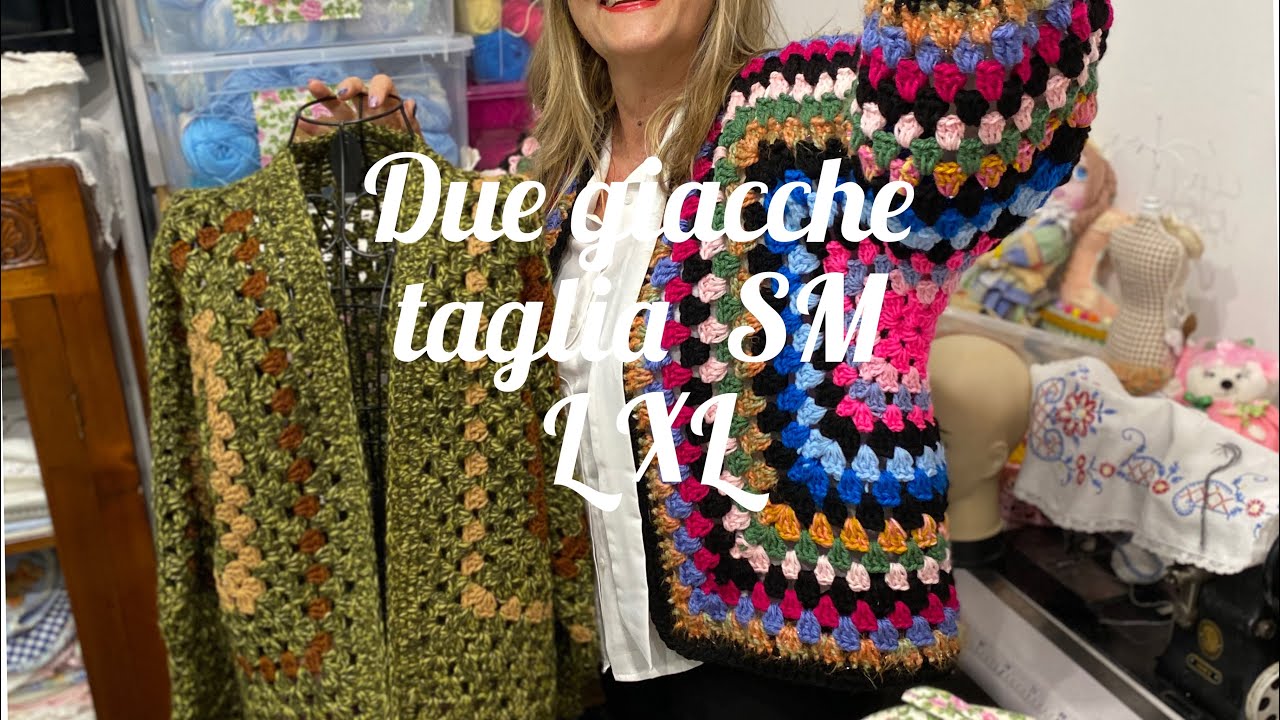 Due giacche ad uncinetto ,taglia  S M , L XL
