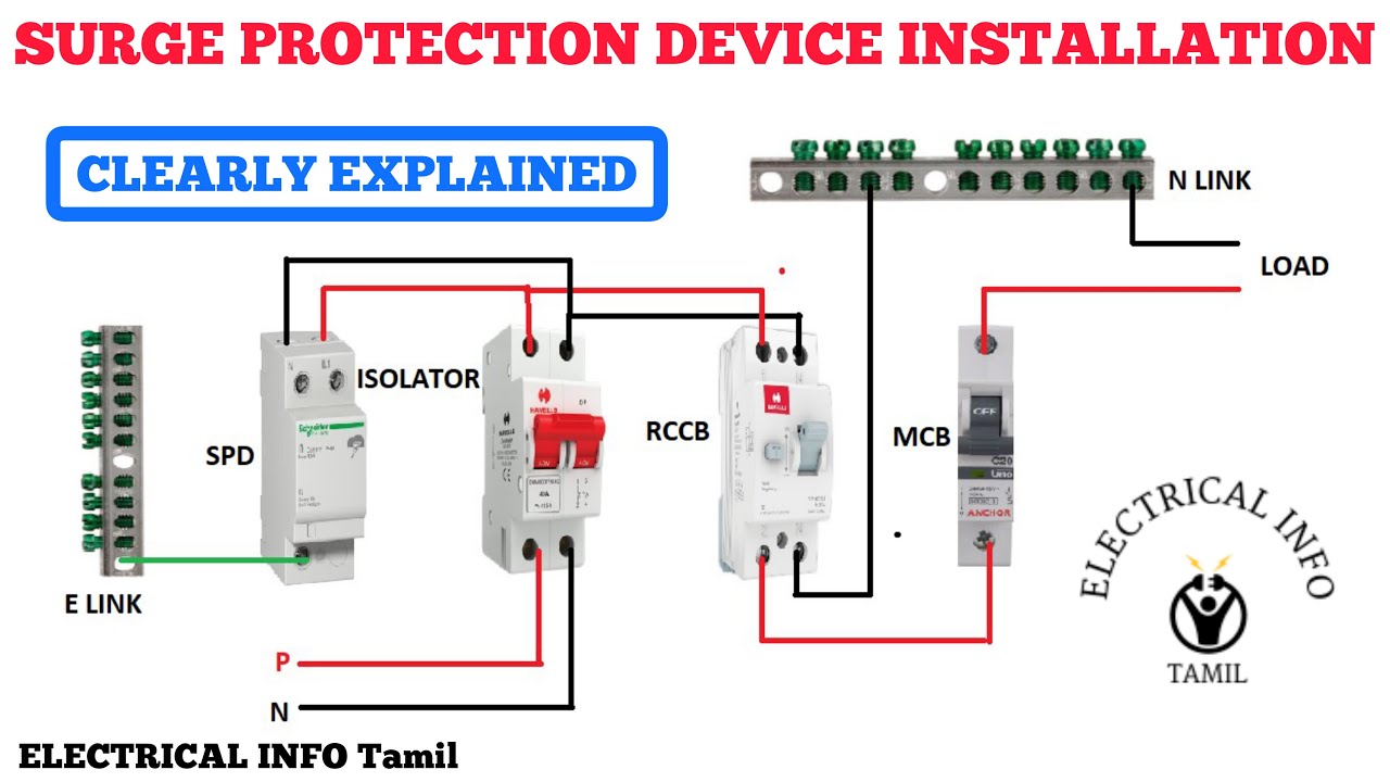 SINGLE PHASE SURGE PROTECTOR INSTALLATION தமிழ் ELECTRICAL INFO Tamil