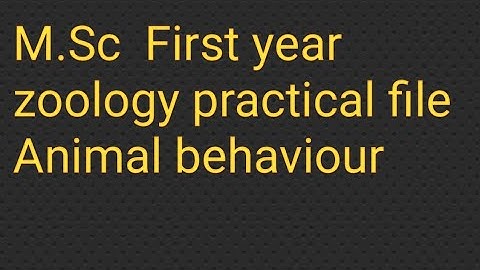 M.Sc First year, zoology practical file, Animal behaviour || 2022