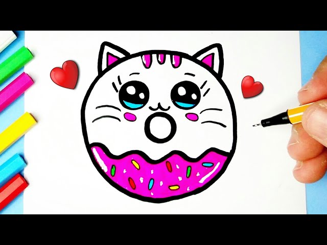 Como desenhar Cookie Cat Kawaii fofo ❤ Desenhos Kawaii - Desenhos para  Desenhar 