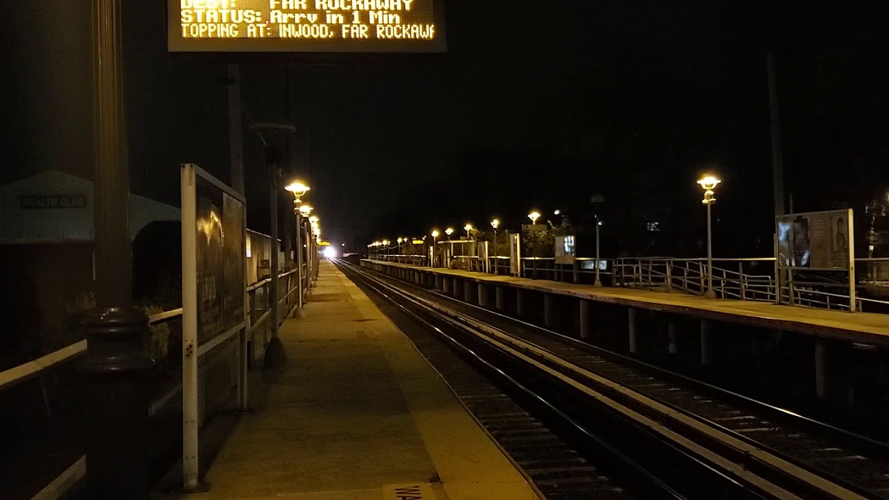 LIRR M7 7051/7676 on the 911pm to Far Rockaway arriving at Lawrence