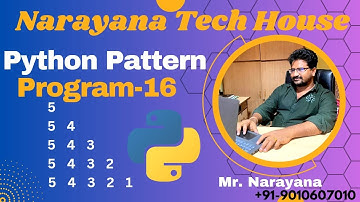 Python Pattern Programs|| Narayana Tech House||Mr. Narayana|| 9010607010