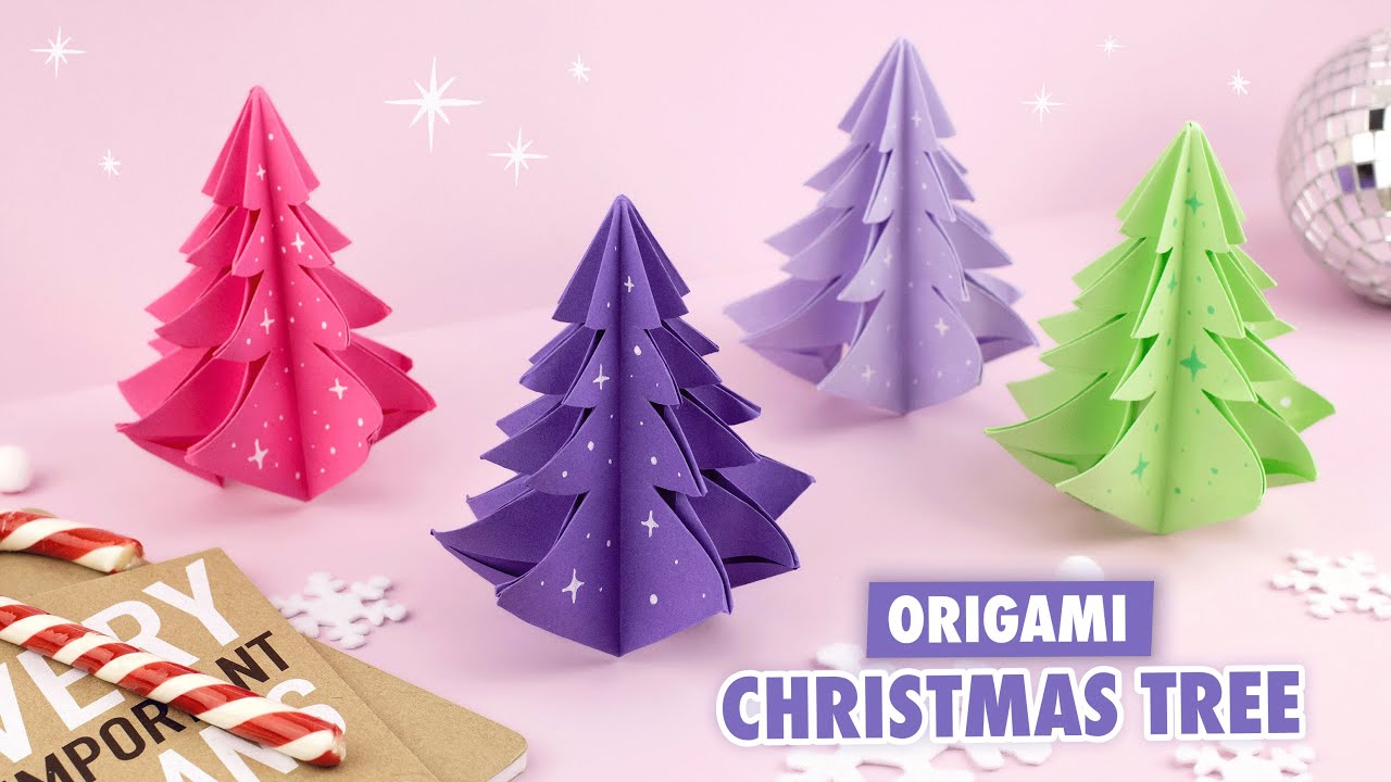 Оригами Елка из бумаги | Поделки на Новый год | Origami Paper Christmas tree