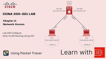 CCNA 200-301 Lab | Chapter 2 Network Access | Lab 023 Configure Inter-VLAN Routing Using SVI