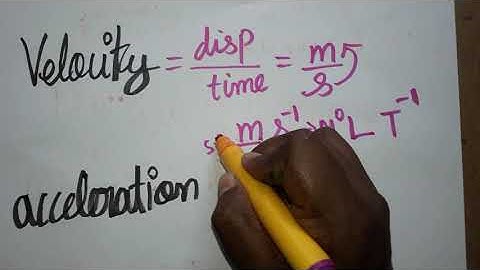 dimension formula for velocity and acceleration