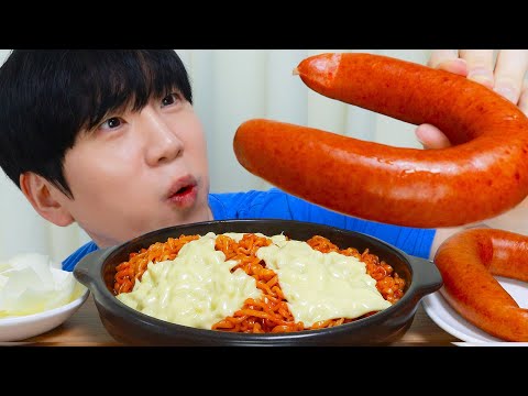 또 못 참고 불닭볶음면에 킬바사 <strong>소시지를</strong>.. ASMR MUKBANG