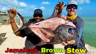 *MONCHONG* (Pomfret)  JAMAICAN Brown Stew  Catch/Clean/Cook