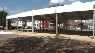 Construction underway on temporary home for market vendors displaced by fire