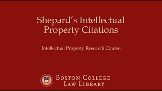 Shepard’s Intellectual Property Citations