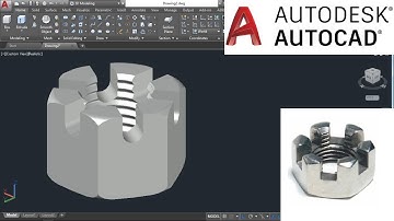 SLOTTED NUT IN AUTOCAD | AUTOCAD TUTORIAL
