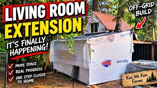 WE Built a 12x21 Extension off the Tiny House//Phase 1 TIMELAPSE