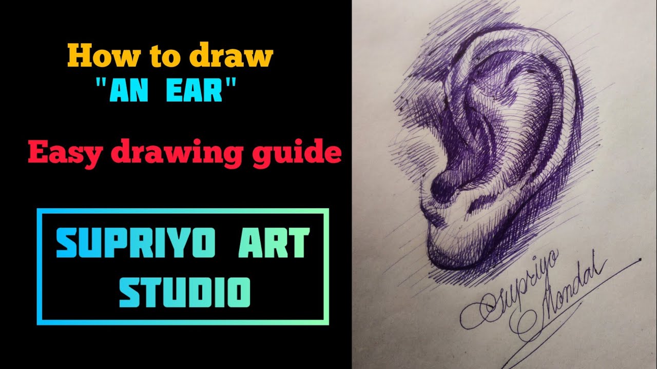 How to draw an ear| Step by step Guide| Supriyo Art Studio - YouTube