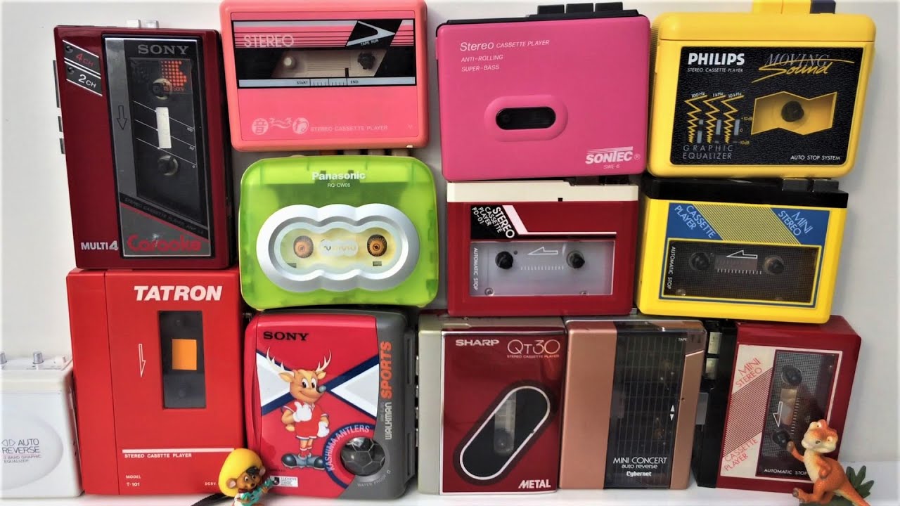 Cassette Player Collection Colored Glossy Green Neon Pink Rose Red Yellow | Sony Sharp Walkman #2