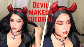 EASY LAST-MINUTE DEVIL MAKEUP TUTORIAL | MAGNETIC LASHES! | J STELLA