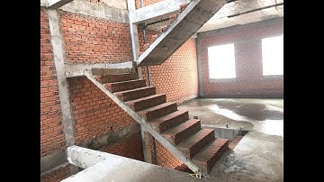 Kho Tư liệu Xây dựng - Cấu tạo phần thô cầu thang bản 2 vế cho nhà phố