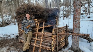 I Destroyed My Bushcraft Survival Shelter - It Caught Fire