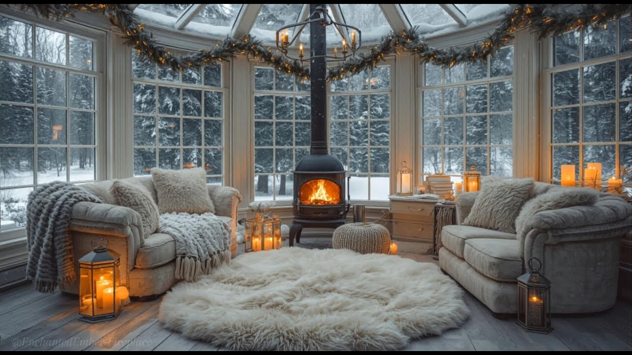 🎹🔥 Fireplace Ambience with Soft Piano | Cozy Crackling Fire & Relaxing Music