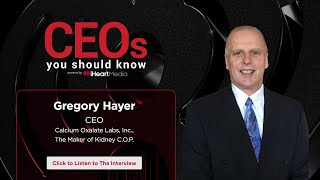 Gregory Hayer - CEO of Calcium Oxalate Labs, Inc., The Maker of Kidney C.O.P.