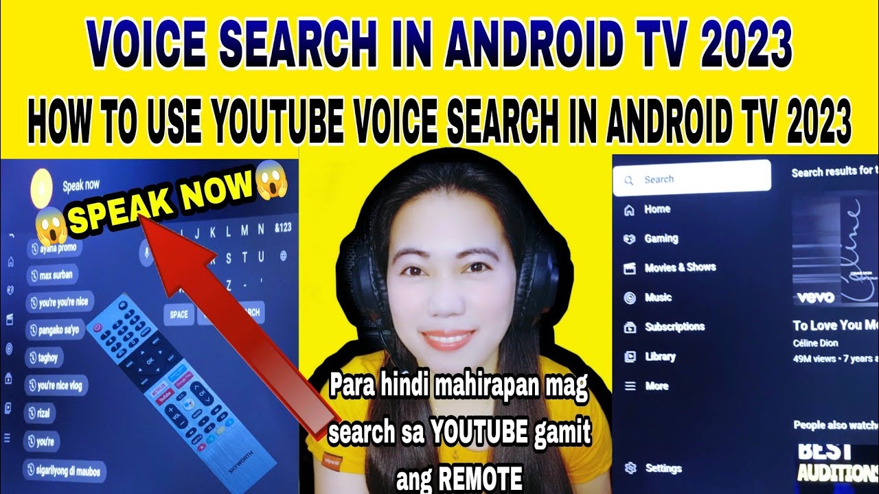 VOICE SEARCH IN ANDROID TV 2023 HOW TO USE YOUTUBE VOICE SEARCH IN