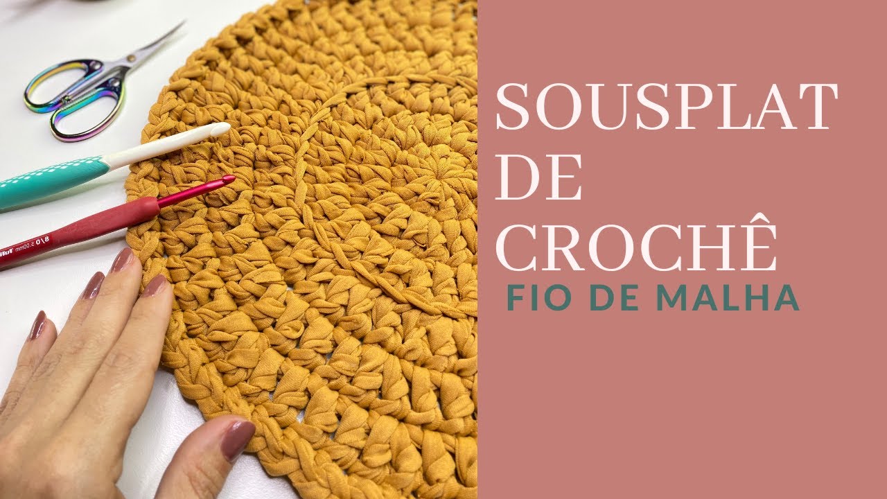 Sousplat de crochê com Fio de Malha | passo a passo simples e rápido