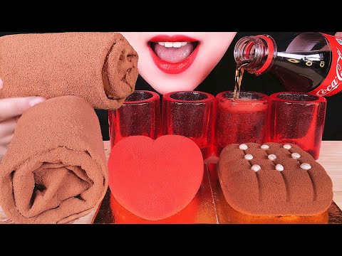 ASMR EDIBLE TOWEL CREPE CAKE, JELLO CUPS, MOUSSE CAKE EATING SOUNDS ゼリーを食べる 咀嚼音 먹는수건, 무스케이크, 젤리 먹방