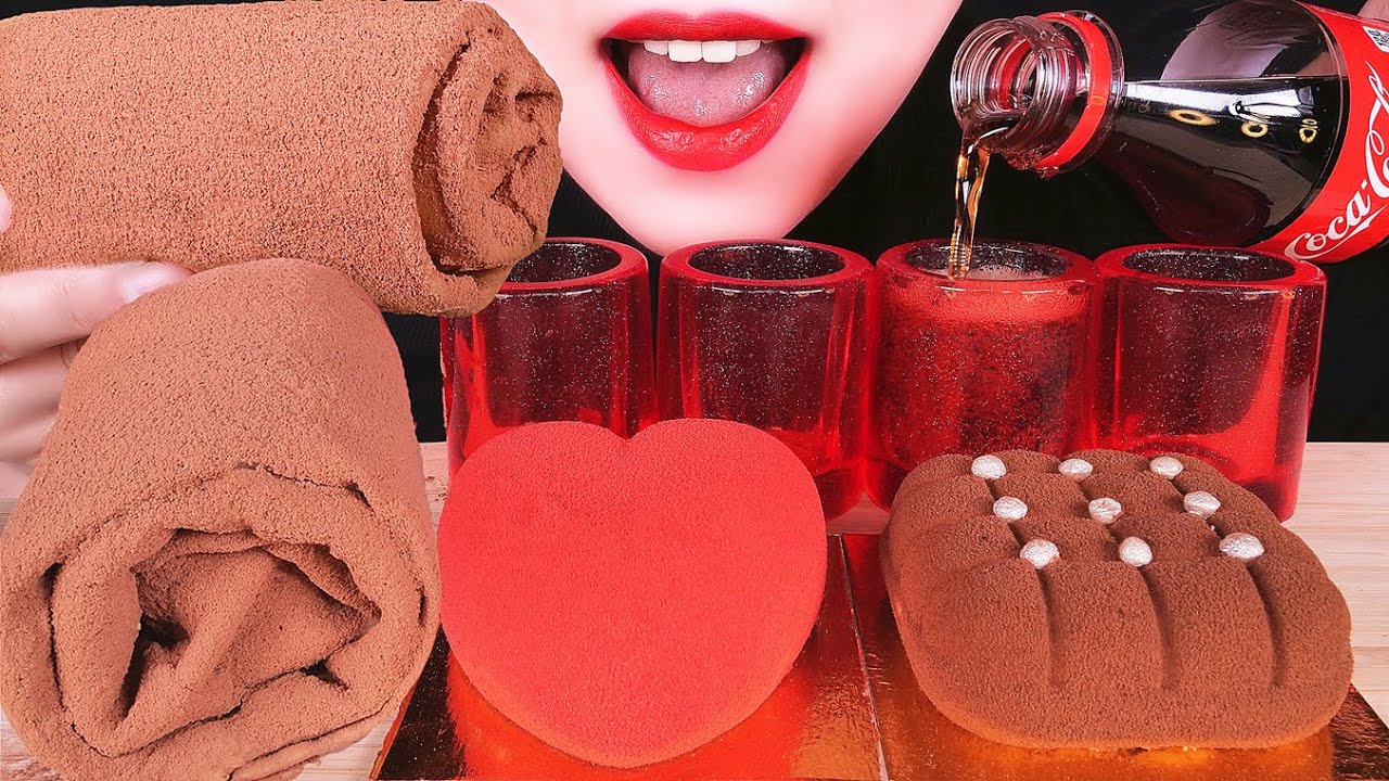 ASMR EDIBLE TOWEL CREPE CAKE, JELLO CUPS, MOUSSE CAKE EATING SOUNDS ゼリーを食べる 咀嚼音 먹는수건, 무스케이크, 젤리 먹방