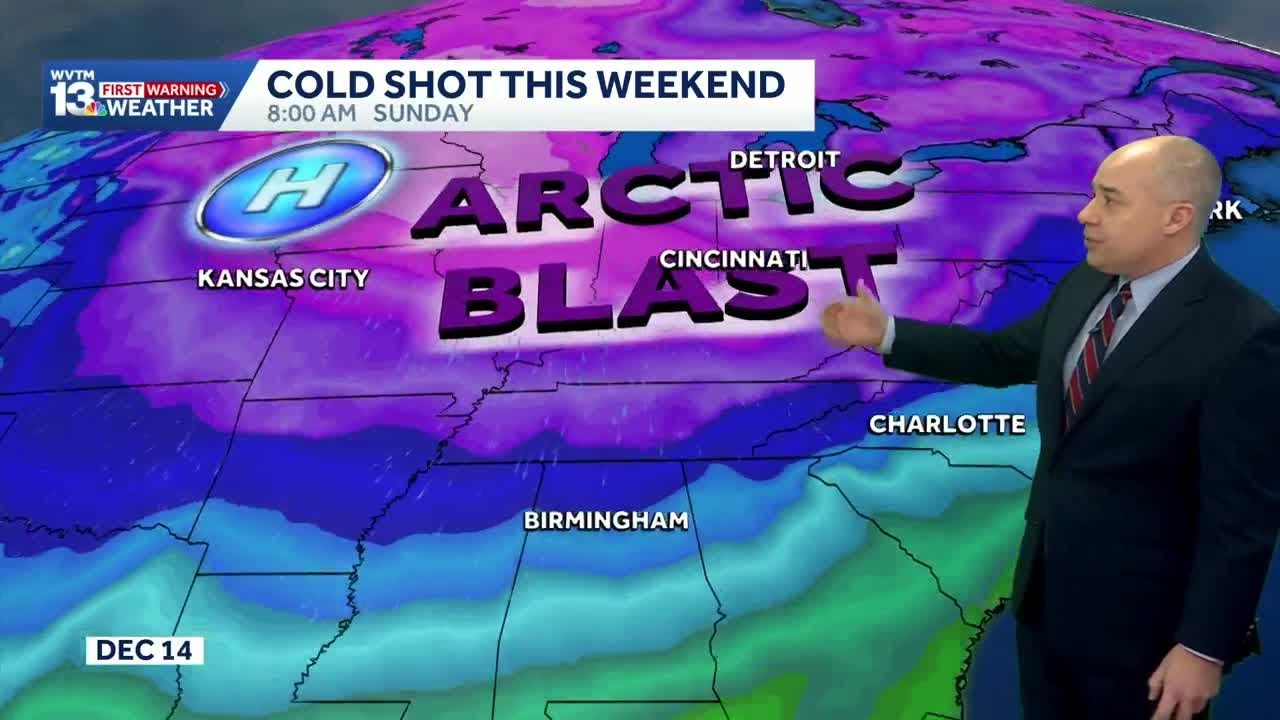 Tracking an arctic blast headed for Alabama; Weather forecast is ...