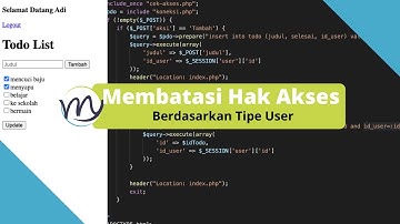 Tutorial PHP Membatasi Hak Akses Berdasarkan Tipe User