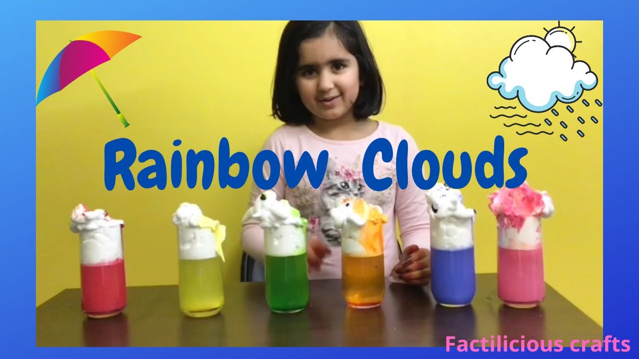 Shaving Cream Rain Cloud Science Experiment for kids, kids crafts done