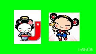 Pucca Sailor Moon Y Geisha En La Pantalla Verde