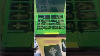 XTool F1 ultra engraving black anodized dog tags.