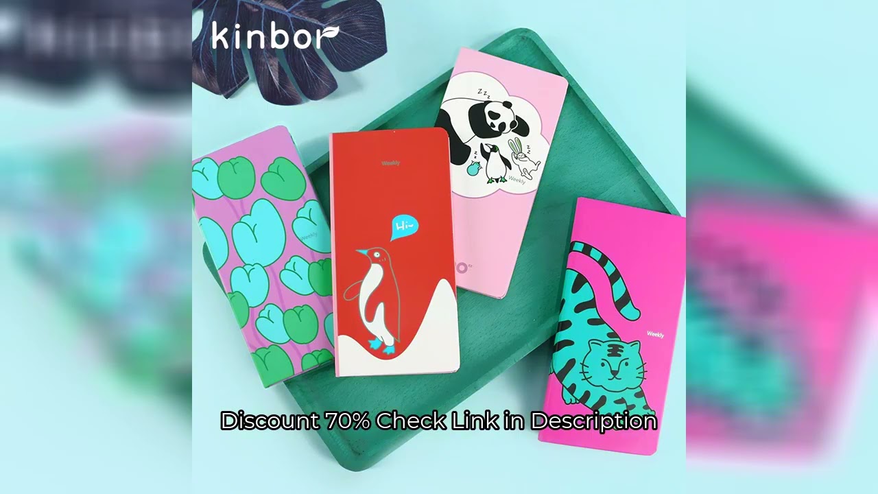 Kinbor Weekly Plan Week Grid Book Portable Pocket Book Small Notebook Cartoon Creative Hand Book Stu
