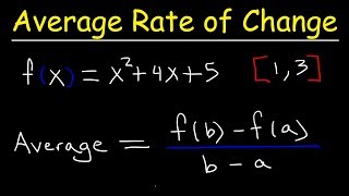 Average Rate of Change of a Function Over an Interval