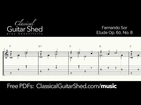 sor:-etude-op.60-no.8---free-classical-guitar-sheet-music