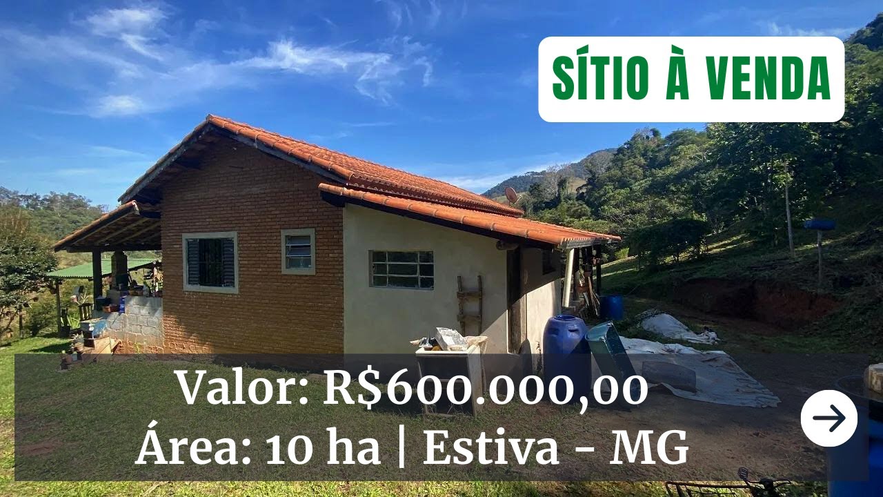 Refúgio em Meio à Natureza: Sítio com 10 Hectares à Venda no Sul de Minas Gerais, Estiva.